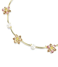 Swarovski Idyllia Crystal Pearl Mixed Cut Flower Collar Necklace