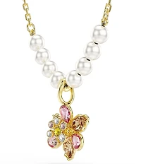 Swarovski Idyllia Mixed Cut Crystal Pearl Flower Short Pendant Necklace