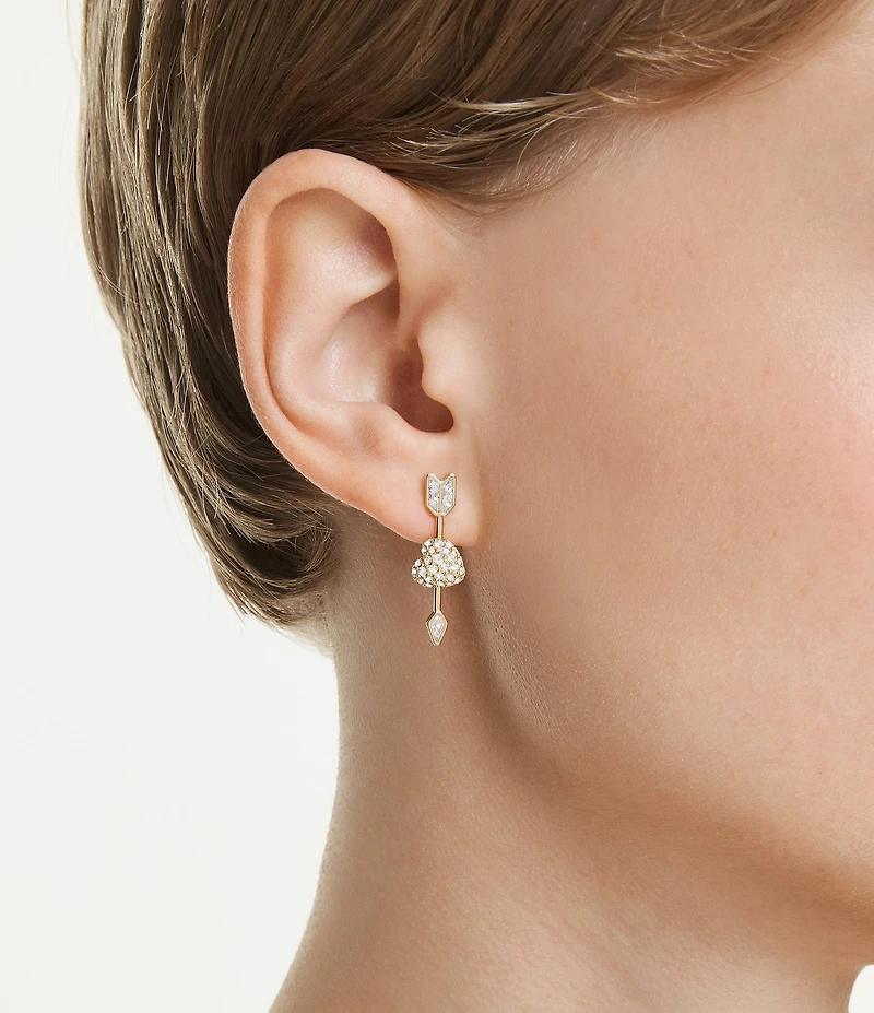 Swarovski Idyllia Mixed Cut Heart with Arrow Drop Earrings