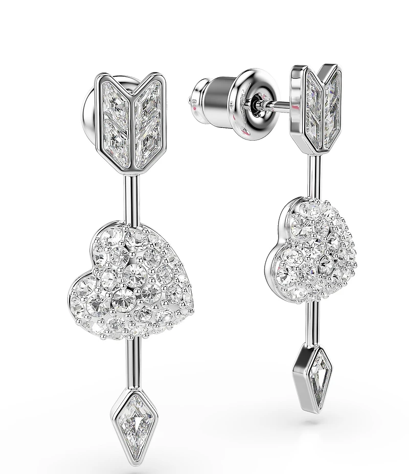 Swarovski Idyllia Mixed Cut Heart with Arrow Drop Earrings