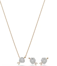Swarovski Idyllia Mixed Cut Heart with Arrow Short Pendant Necklace & Stud Earring Set
