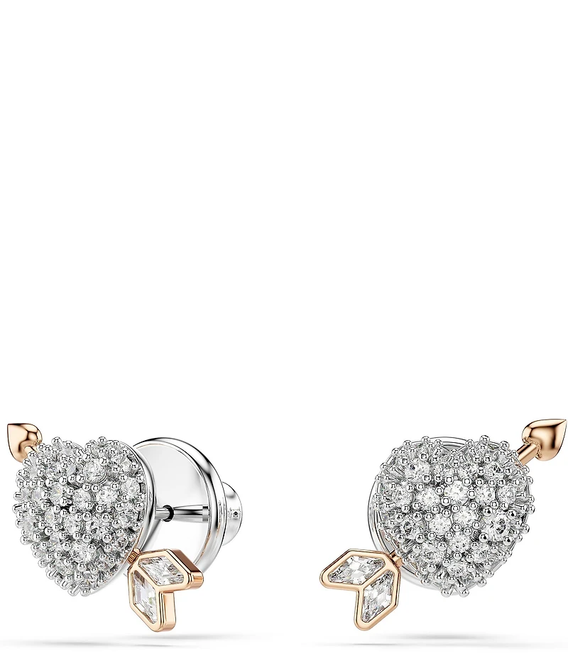 Swarovski Idyllia Mixed Cut Heart with Arrow Short Pendant Necklace & Stud Earring Set