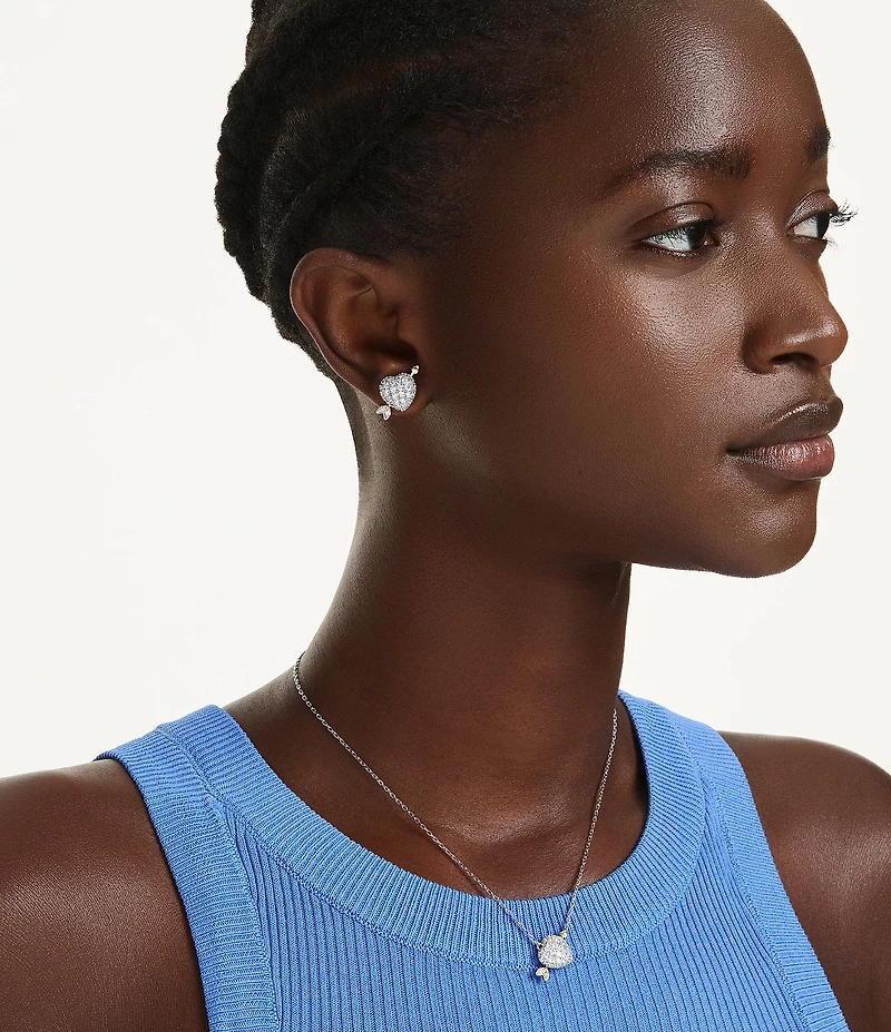 Swarovski Idyllia Mixed Cut Heart with Arrow Short Pendant Necklace & Stud Earring Set
