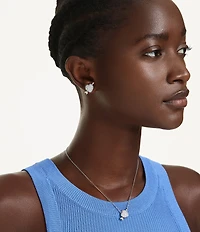 Swarovski Idyllia Mixed Cut Heart with Arrow Short Pendant Necklace & Stud Earring Set