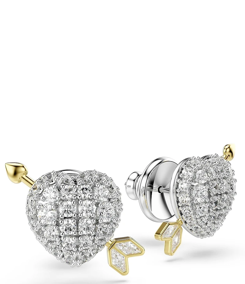 Swarovski Idyllia Mixed Cut Heart with Arrow Stud Earrings