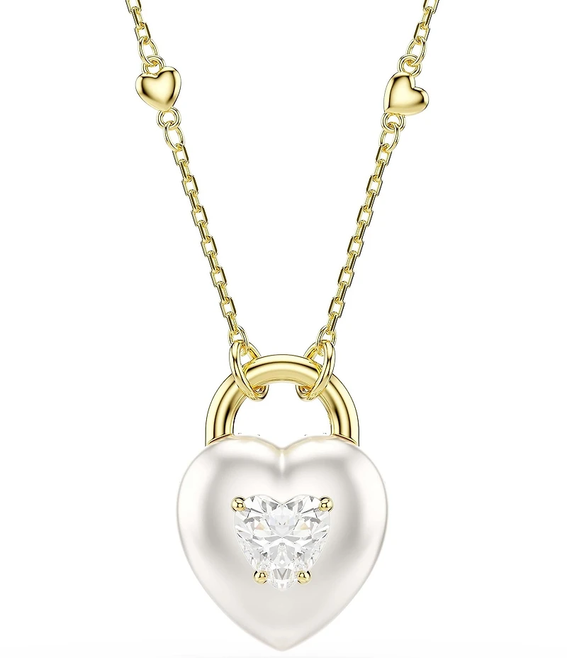 Swarovski Idyllia Mixed Cuts Crystal Reversible Heart Short Pendant Necklace