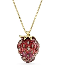 Swarovski Idyllia Mixed Cuts Crystal Strawberry Long Pendant Necklace