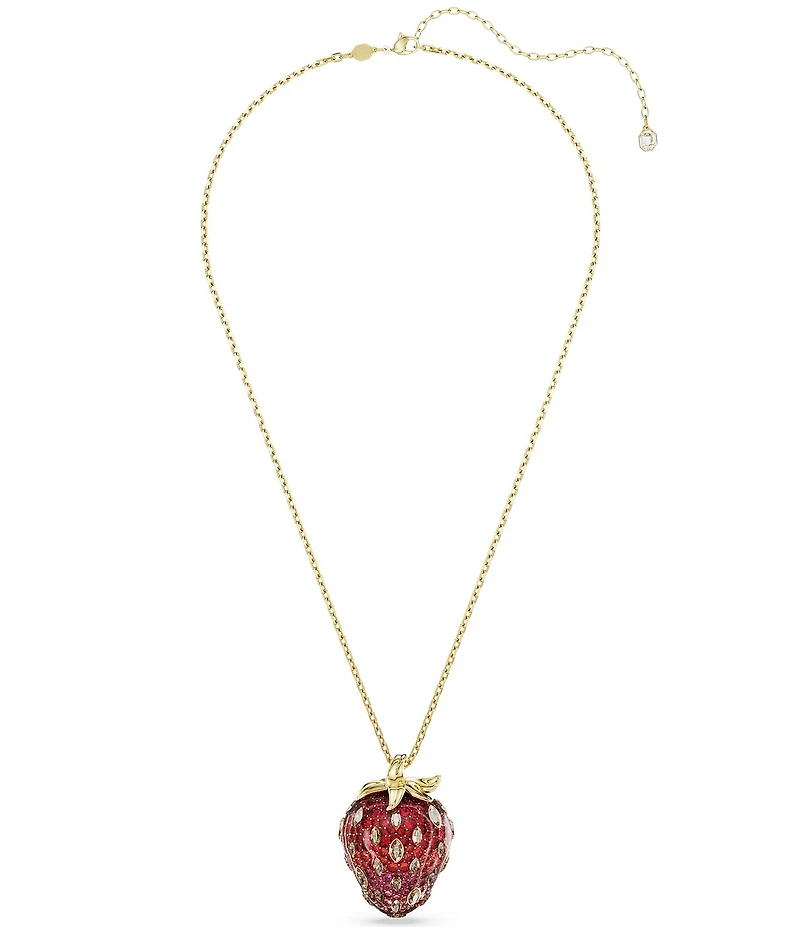 Swarovski Idyllia Mixed Cuts Crystal Strawberry Long Pendant Necklace