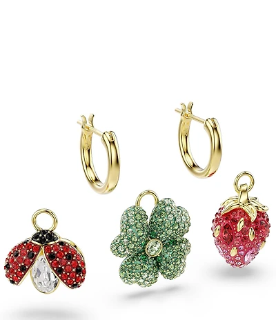 Swarovski Idyllia Multicolored Crystal Hoop Earrings with Motifs