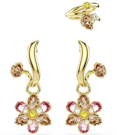 Swarovski Idyllia Multicolored Mixed Cut Flower Drop Earrings