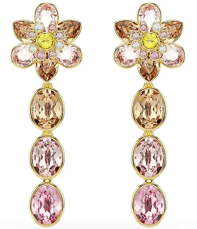 Swarovski Idyllia Multicolored Mixed Cuts Flower Linear Earrings