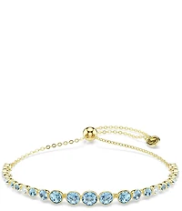 Swarovski Imber Blue Round Cut CZ Adjustable Bracelet