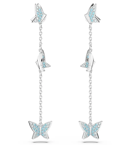 Swarovski Lilia Blue Butterfly Crystal Linear Earrings