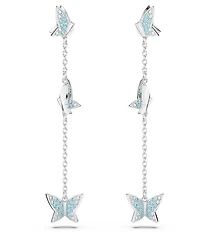 Swarovski Lilia Blue Butterfly Crystal Linear Earrings