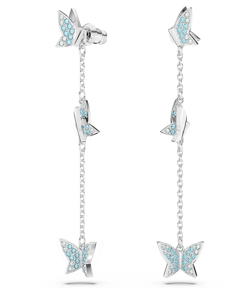 Swarovski Lilia Blue Butterfly Crystal Linear Earrings