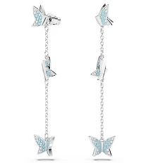 Swarovski Lilia Blue Butterfly Crystal Linear Earrings