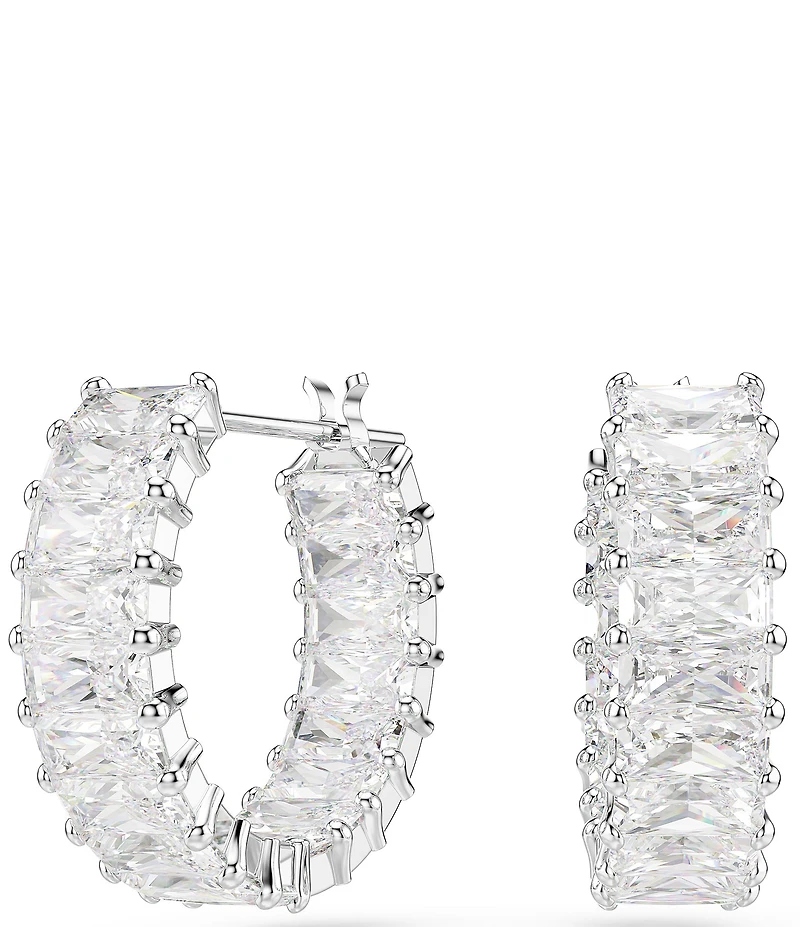 Swarovski Matrix Baguette Cut Hoop Earrings
