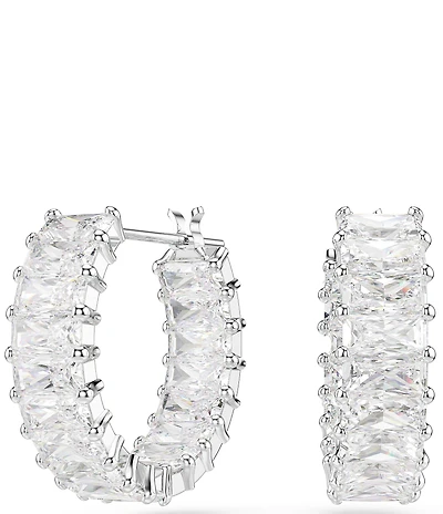 Swarovski Matrix Baguette Cut Hoop Earrings