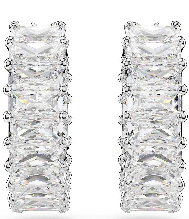 Swarovski Matrix Baguette Cut Hoop Earrings