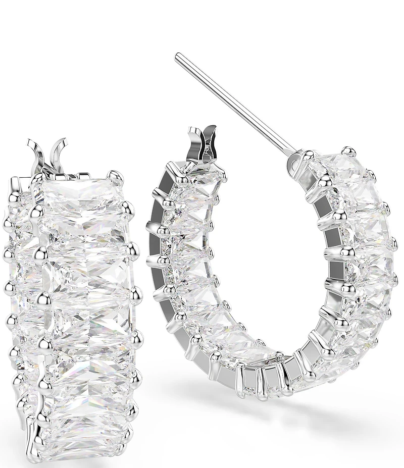 Swarovski Matrix Baguette Cut Hoop Earrings