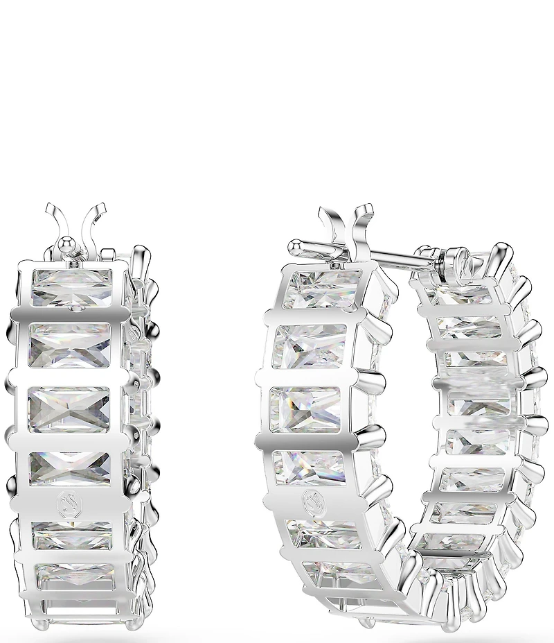 Swarovski Matrix Baguette Cut Hoop Earrings