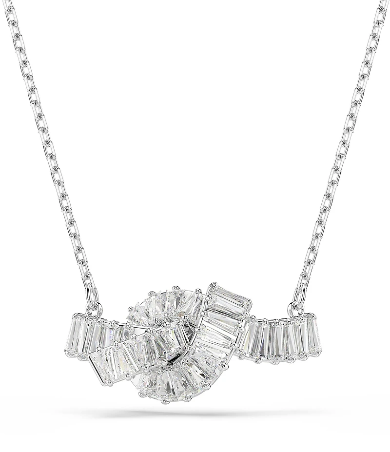 Swarovski Matrix Baguette Cut Knot Short Pendant Necklace