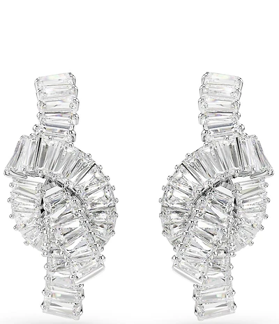 Swarovski Matrix Baguette Cut Knot Stud Earrings