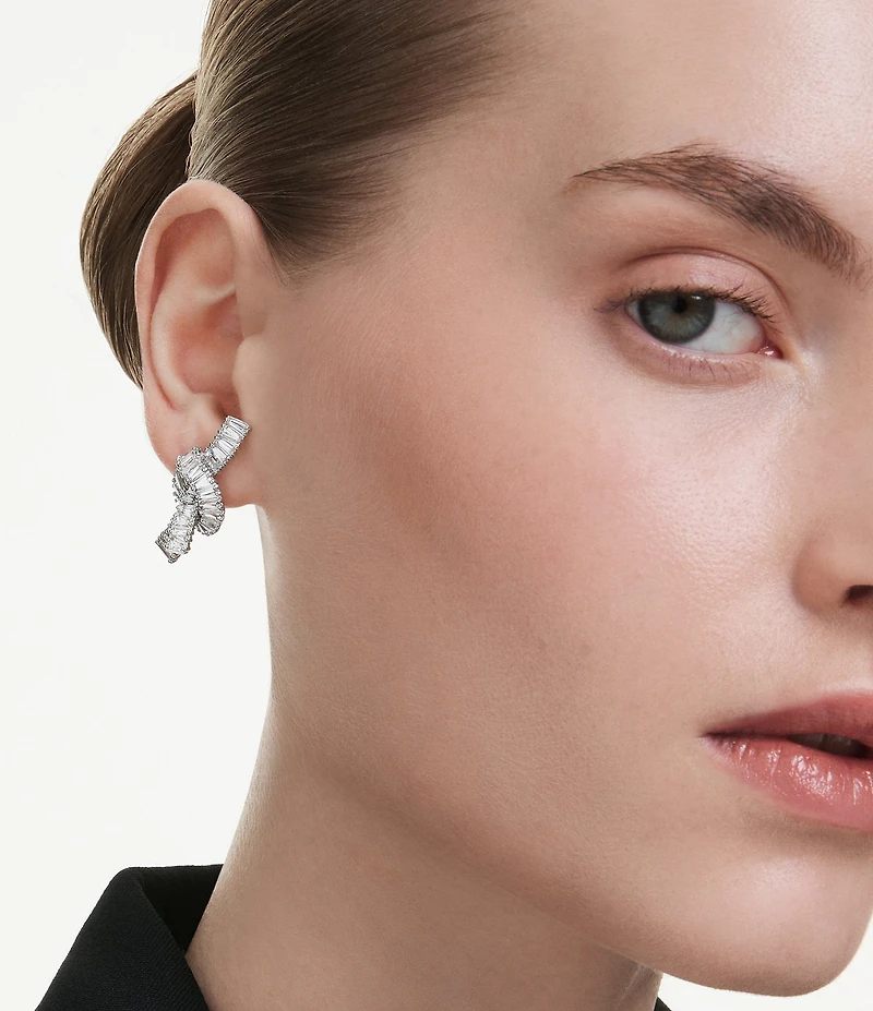 Swarovski Matrix Baguette Cut Knot Stud Earrings