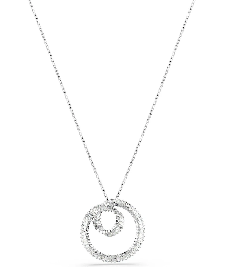 Swarovski Matrix Baguette Cut Long Pendant Necklace