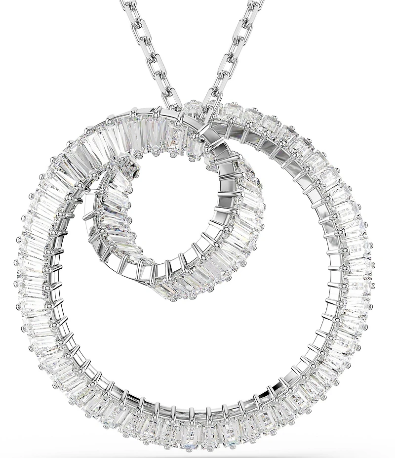 Swarovski Matrix Baguette Cut Long Pendant Necklace