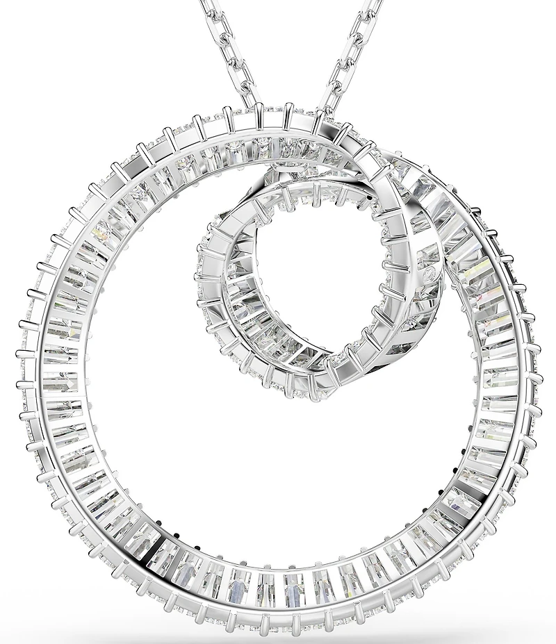 Swarovski Matrix Baguette Cut Long Pendant Necklace