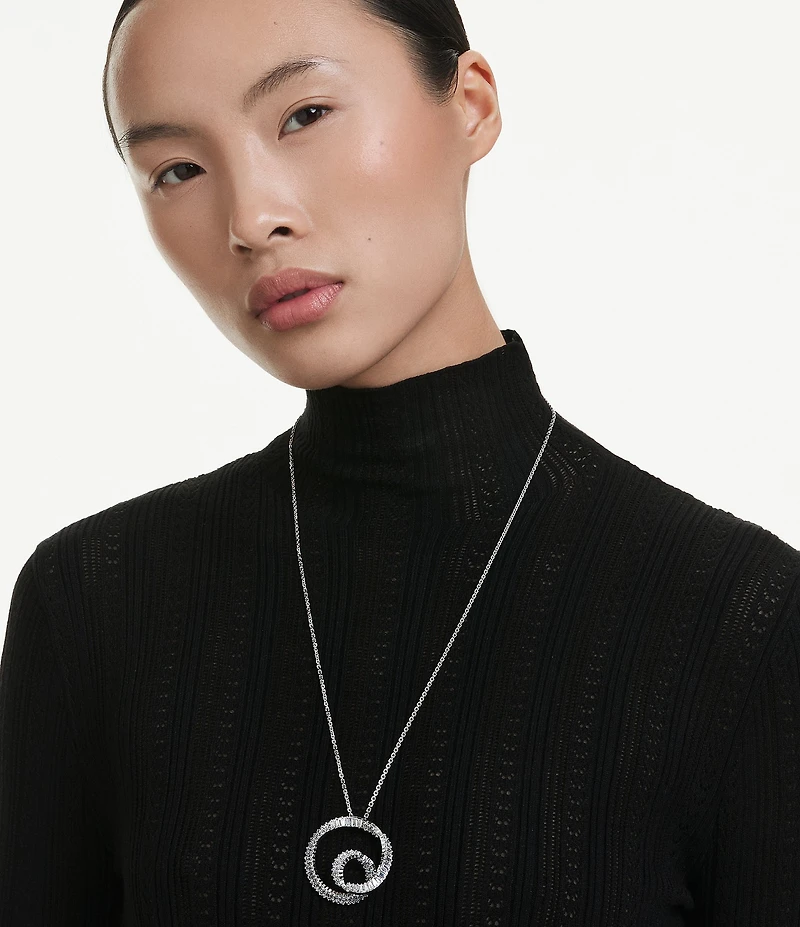 Swarovski Matrix Baguette Cut Long Pendant Necklace