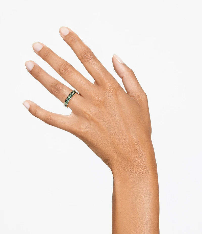 Swarovski Matrix Collection Crystal Green Baguette Cut Band Ring