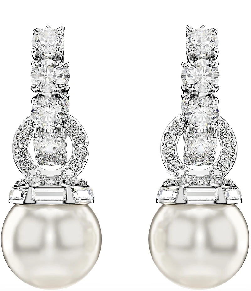 Swarovski Matrix Crystal Pearl Drop Earrings