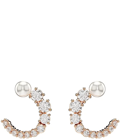 Swarovski Matrix Crystal Pearl C Drop Earrings