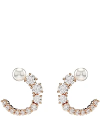 Swarovski Matrix Crystal Pearl C Drop Earrings