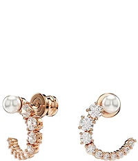 Swarovski Matrix Crystal Pearl C Drop Earrings