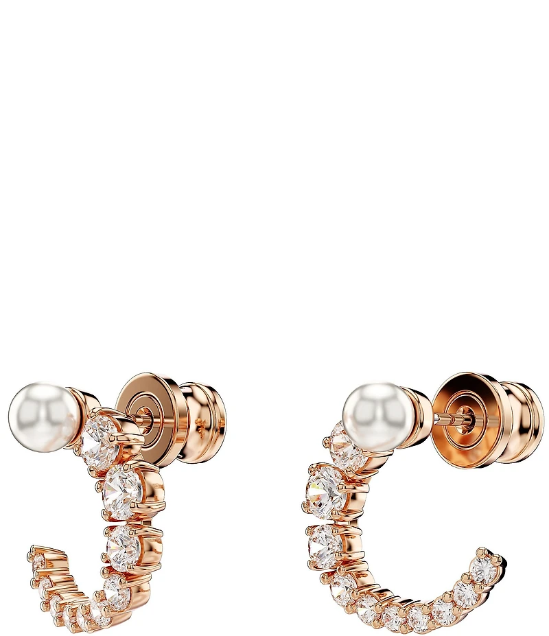Swarovski Matrix Crystal Pearl C Drop Earrings