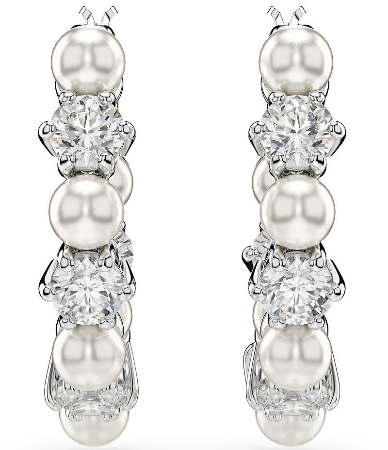 Swarovski Matrix Crystal Pearl Hoop Earrings