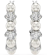 Swarovski Matrix Crystal Pearl Hoop Earrings