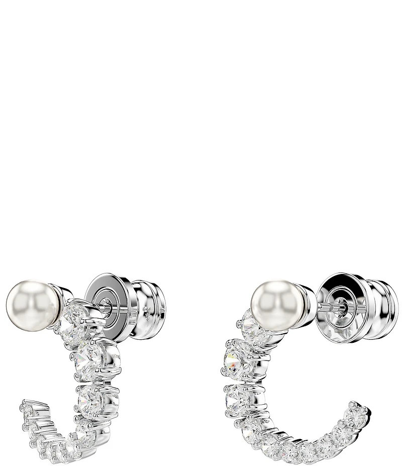 Swarovski Matrix Crystal Pearl C Drop Earrings
