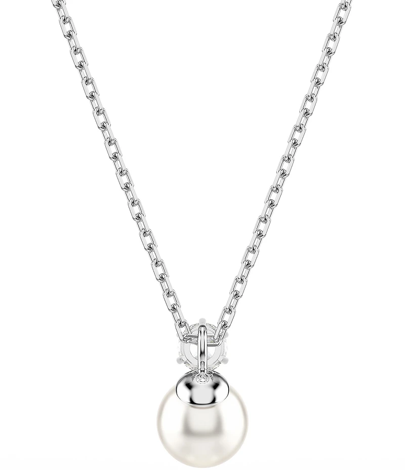 Swarovski Matrix Round Crystal Pearl Short Pendant Necklace