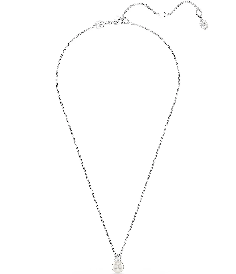 Swarovski Matrix Round Crystal Pearl Short Pendant Necklace