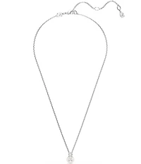 Swarovski Matrix Round Crystal Pearl Short Pendant Necklace