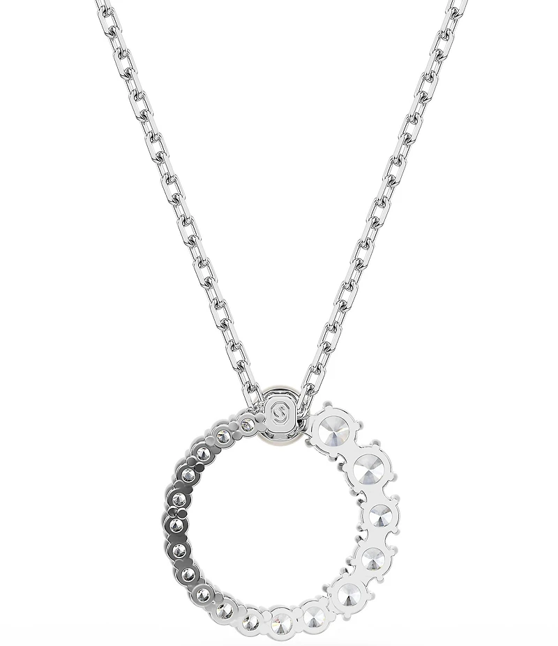 Swarovski Matrix Crystal Pearl Short Orbital Pendant Necklace