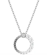 Swarovski Matrix Crystal Pearl Short Orbital Pendant Necklace