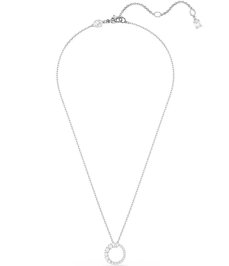 Swarovski Matrix Crystal Pearl Short Orbital Pendant Necklace