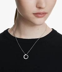 Swarovski Matrix Crystal Pearl Short Orbital Pendant Necklace