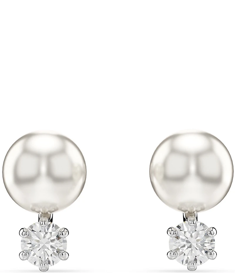Swarovski Matrix Crystal Pearl Stud Earrings