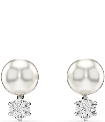 Swarovski Matrix Crystal Pearl Stud Earrings